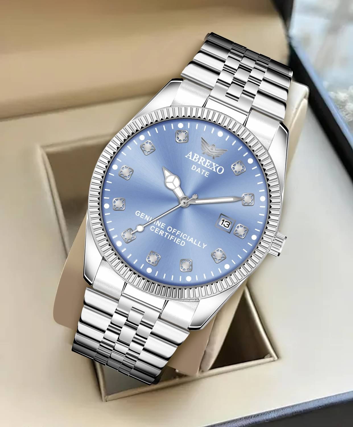     			Abrexo Silver Stainless Steel Analog Men's Watch