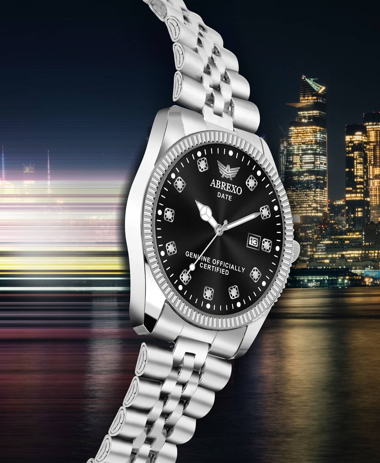     			Abrexo Silver Stainless Steel Analog Men's Watch