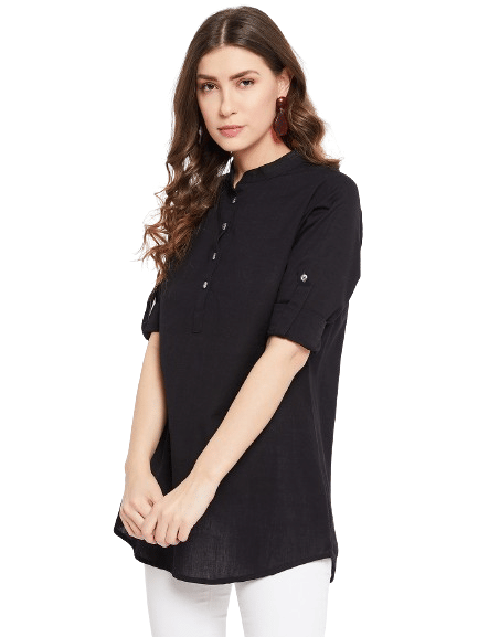     			Bitterlime Women's Cotton Tunic ( Black )