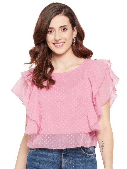     			Bitterlime Women's Georgette Tunic ( Pink )