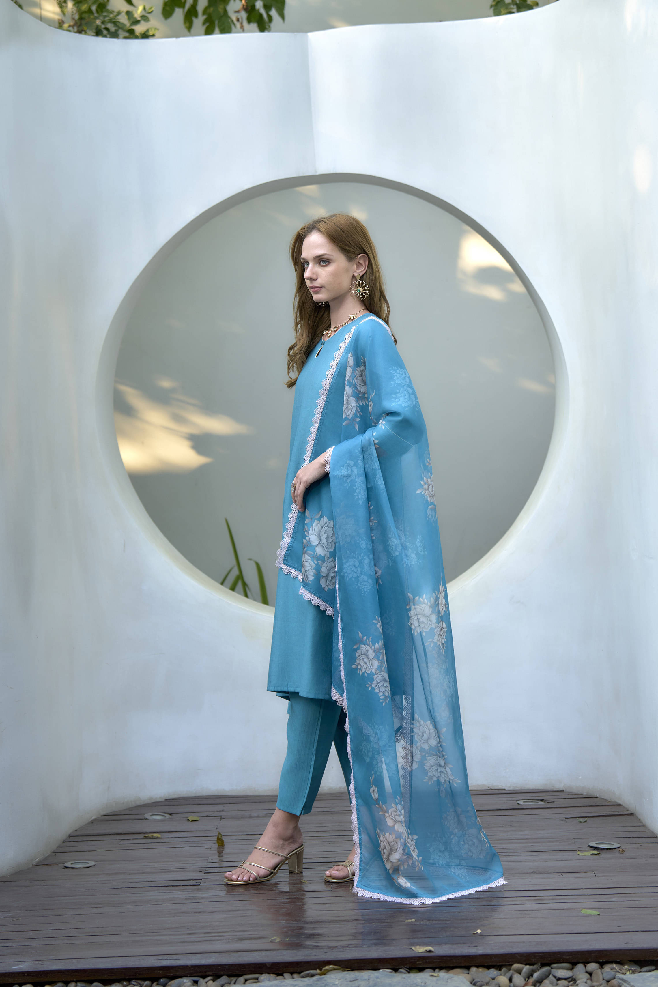 CYNOR Women Cotton Solid Straight Kurti with Dupatta ( Teal ) CYNOR Women Cotton Solid Straight Kurti with Dupatta ( Teal )