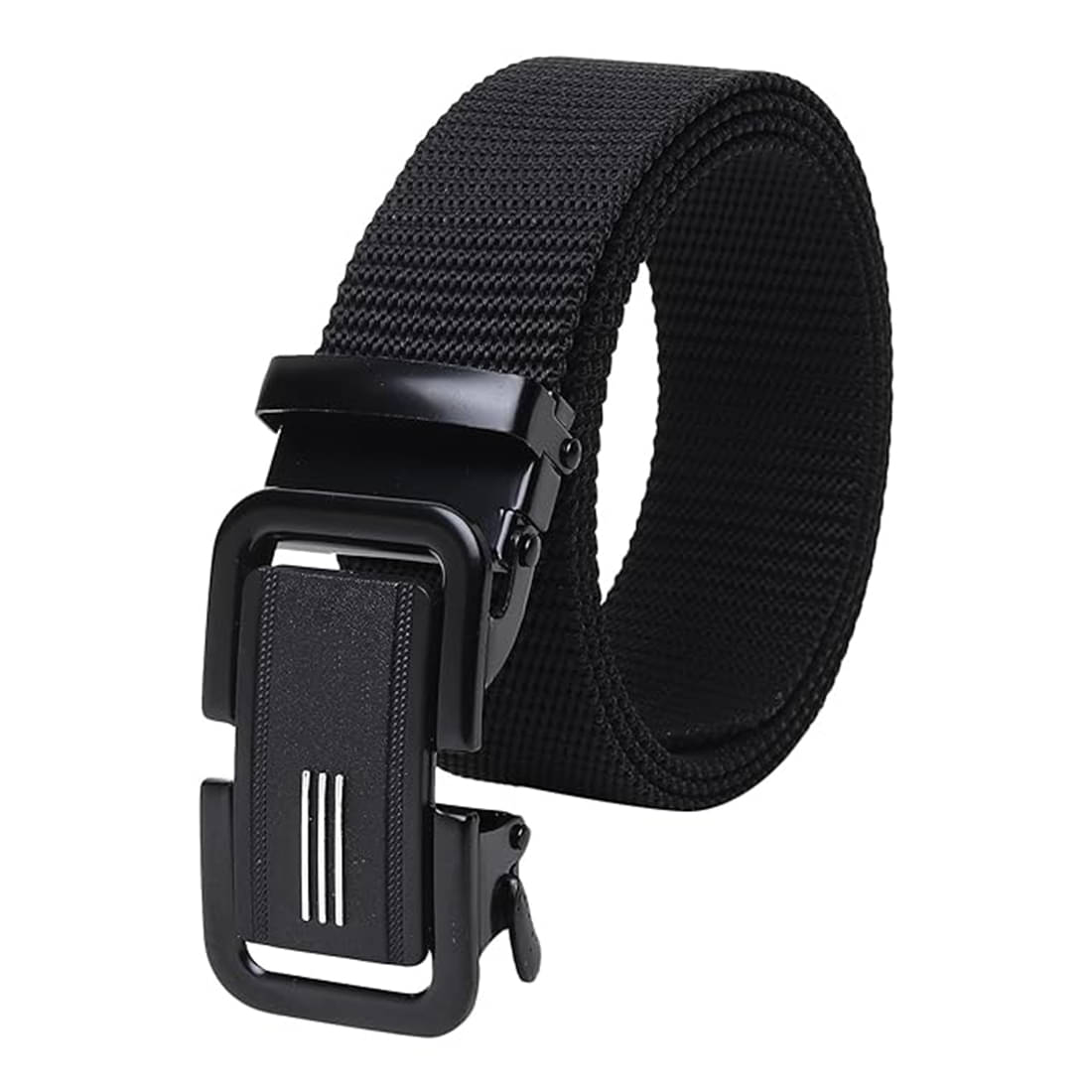    			DAKH - Black Nylon Men's Casual Belt ( Pack of 1 )