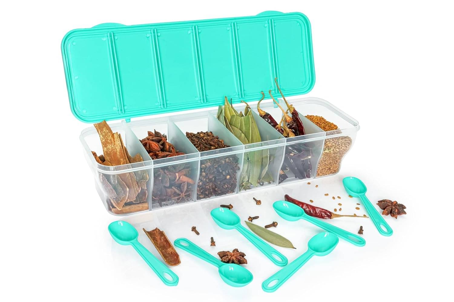     			Dinely Masala Box Plastic Green Spice Container ( Set of 1 )