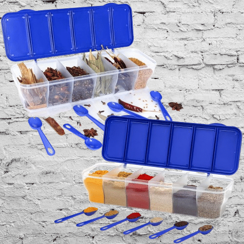     			Dinely Masala Container Plastic Blue Spice Container ( Set of 2 )