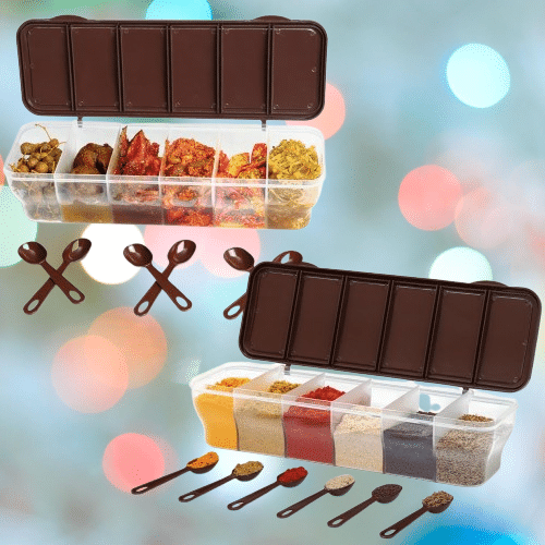     			Dinely Masala Container Plastic Brown Spice Container ( Set of 2 )