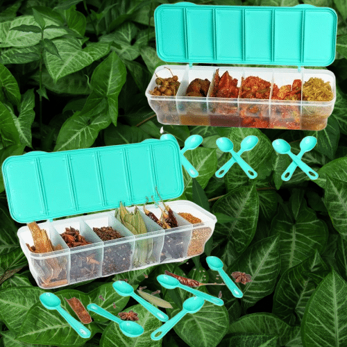     			Dinely Masala Container Plastic Green Spice Container ( Set of 2 )