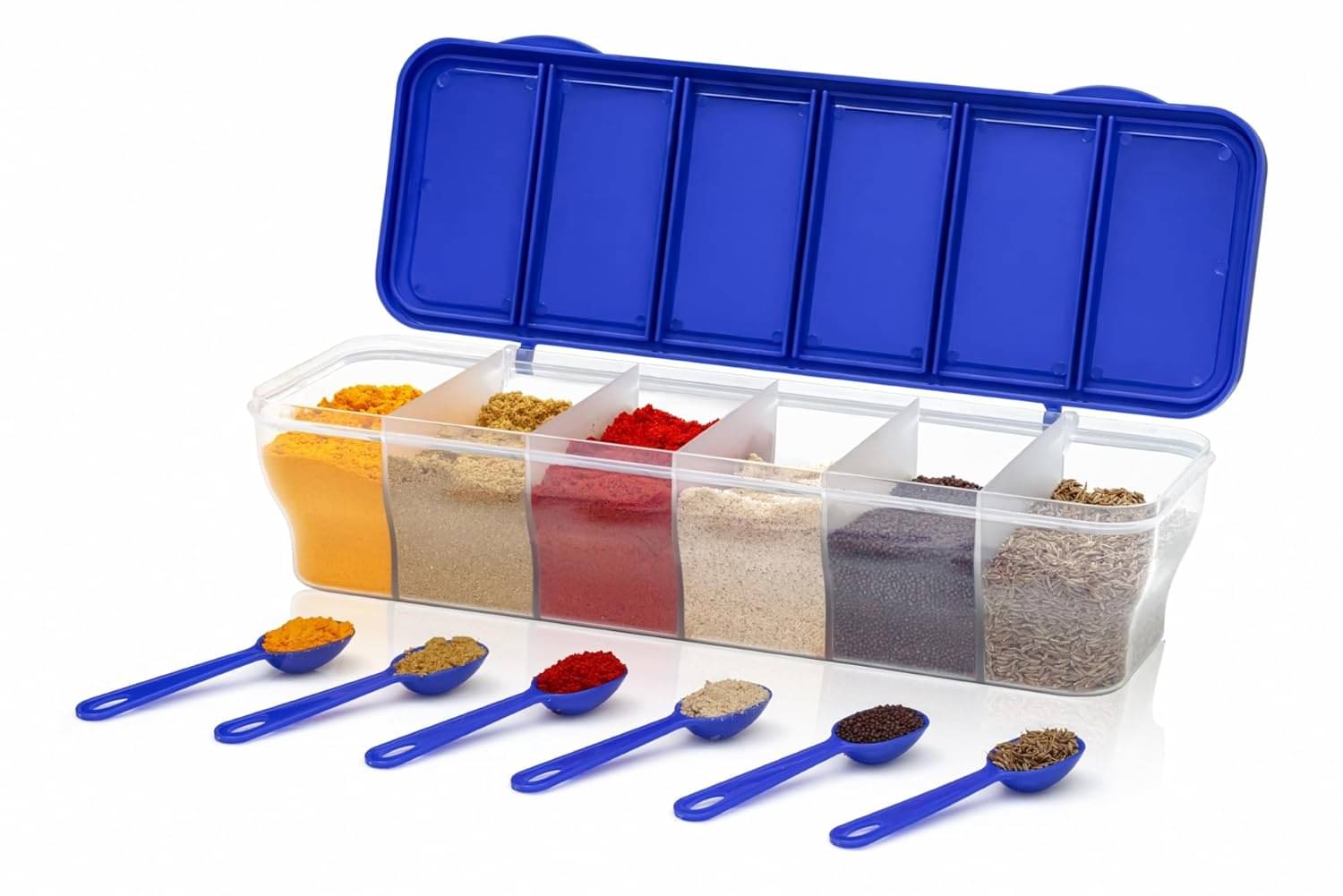     			Dinely masala box Plastic Blue Spice Container ( Set of 1 )