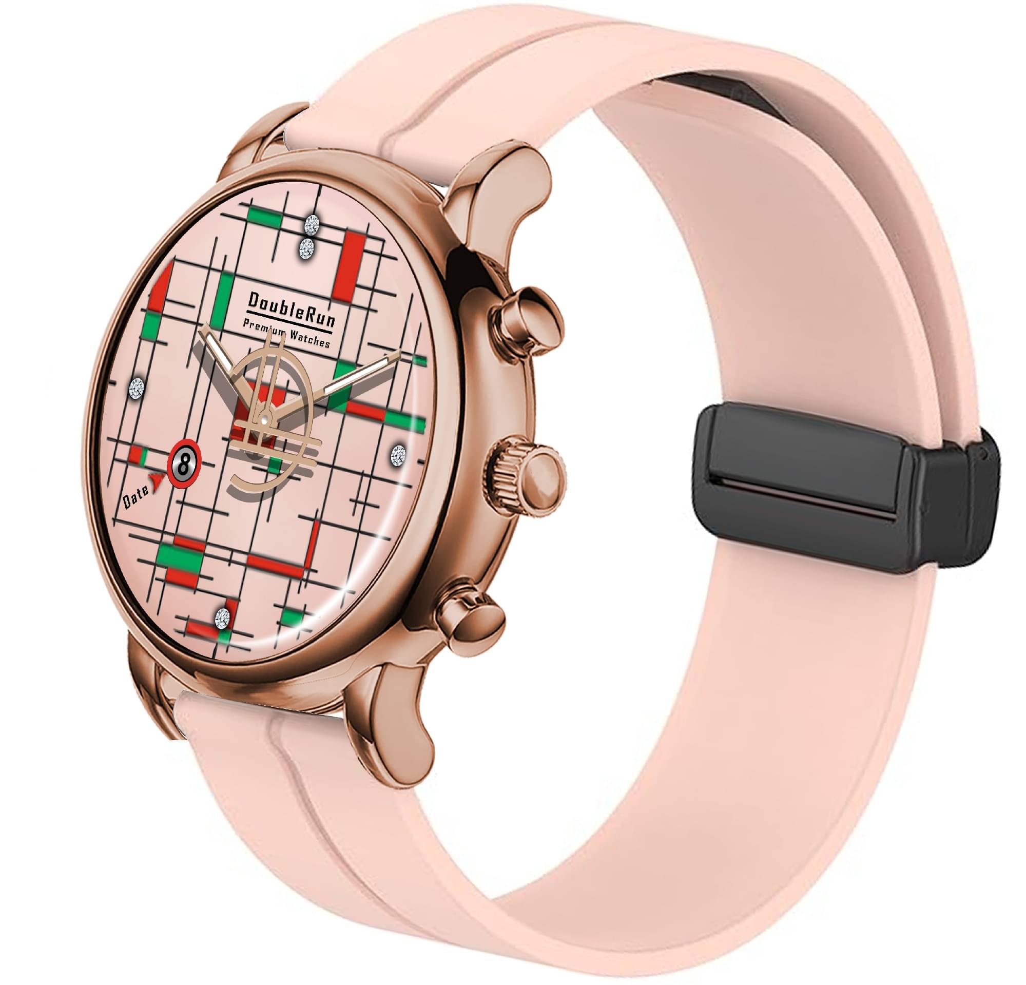    			DoubleRun Peach Silicon Analog Men's Watch