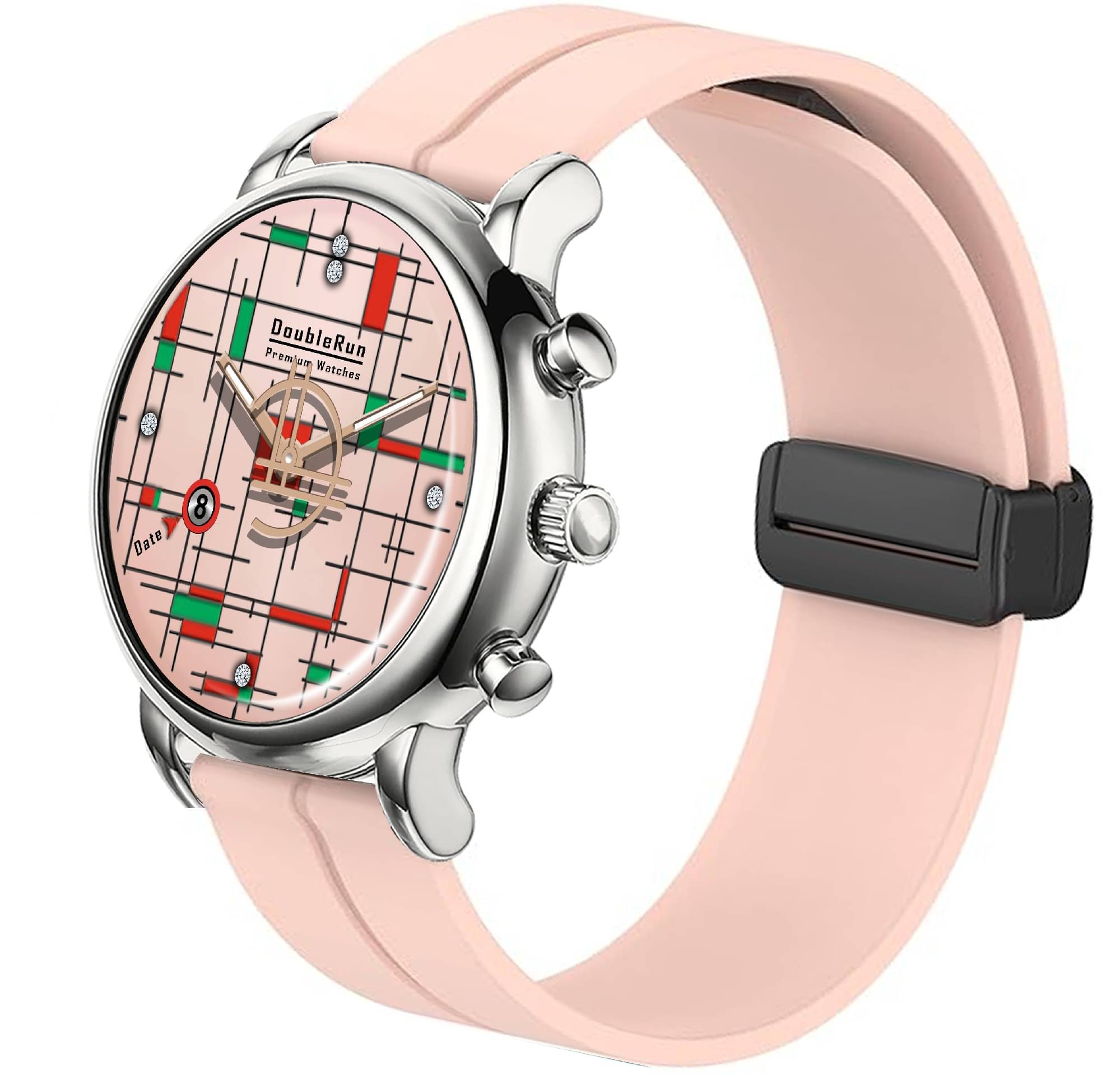     			DoubleRun Peach Silicon Analog Men's Watch