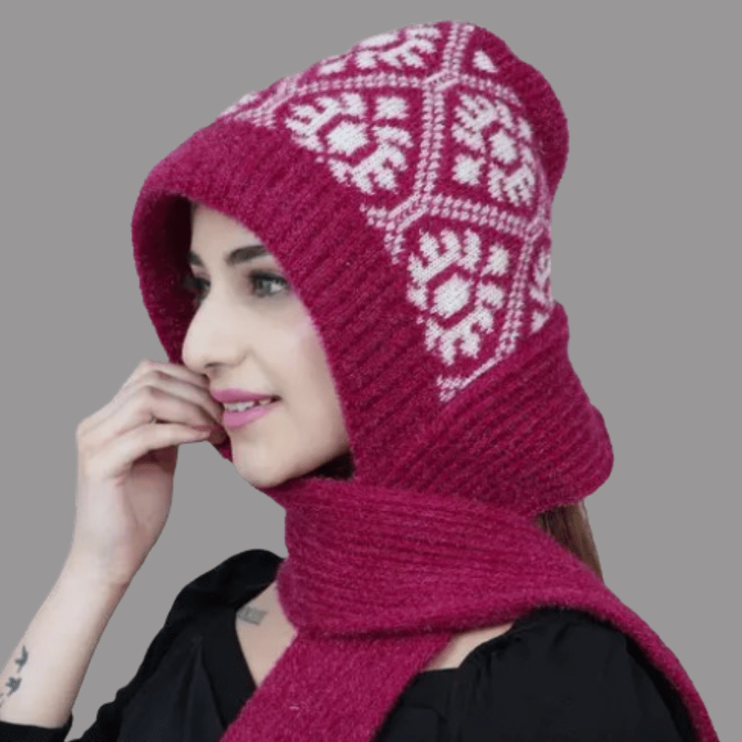 EKRAES MALOSAHA Maroon Woollen Women's Headwrap ( Pack of 1 )     			EKRAES MALOSAHA Maroon Woollen Women's Headwrap ( Pack of 1 )