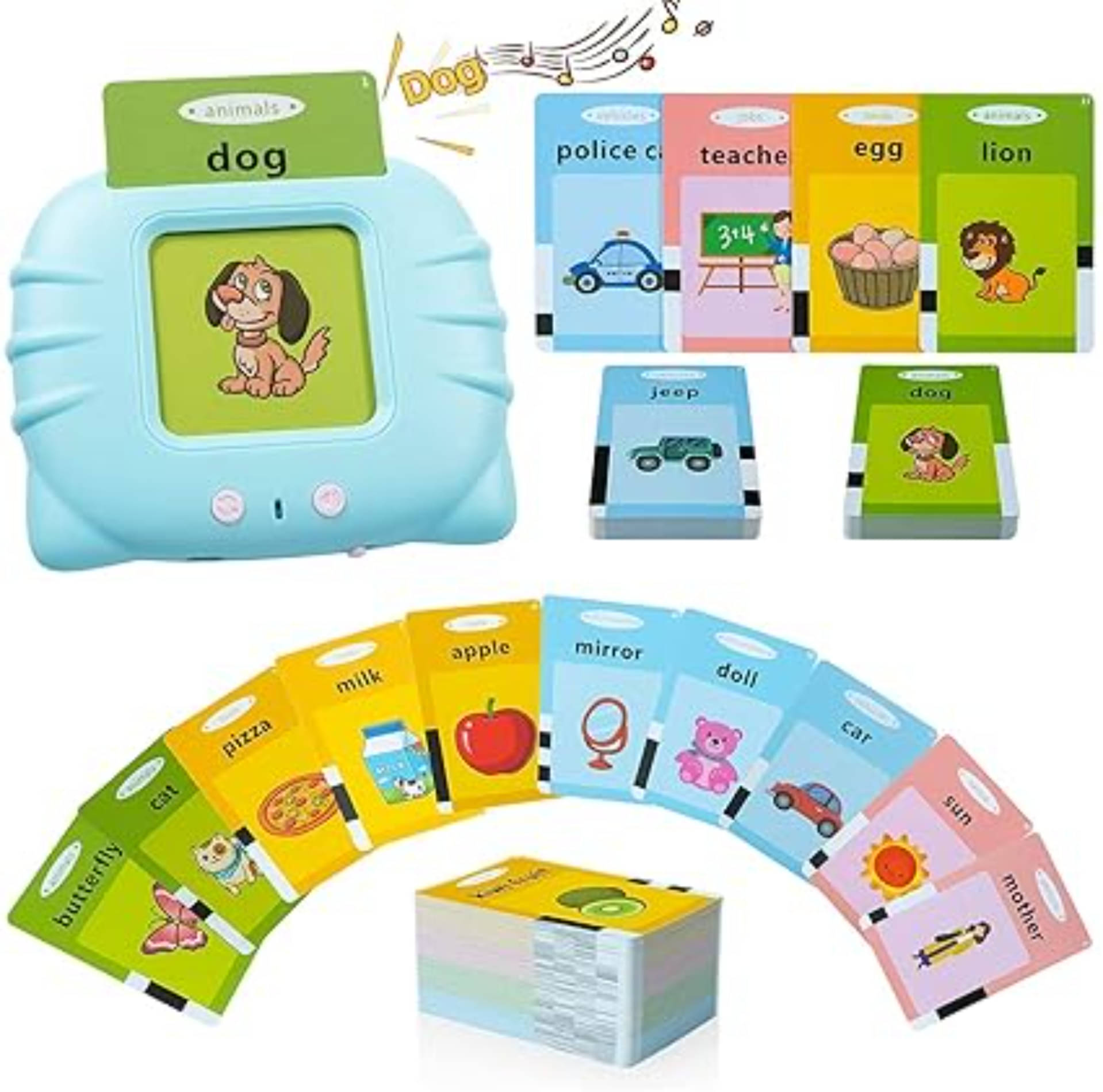 Esnapy Flash Card Learning Device Toy for Early Learning 224 Words Sounds Music Playing Game - USB Rechargeable for Kids (1-6 Years) Toddlers Pre-School Education (Random, Normal) Esnapy Flash Card Learning Device Toy for Early Learning 224 Words Sounds Music Playing Game - USB Rechargeable for Kids (1-6 Years) Toddlers Pre-School Education (Random, Normal)