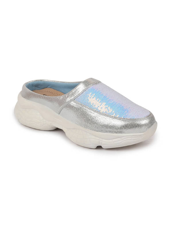 Fausto Silver Women's Mules Shoes     			Fausto Silver Women's Mules Shoes