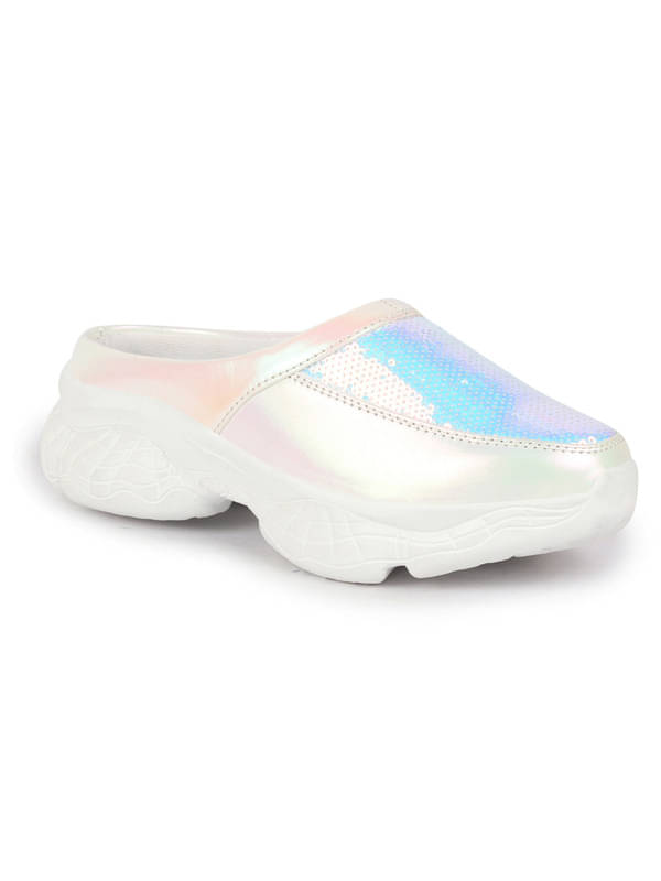     			Fausto White Women's Mules Shoes
