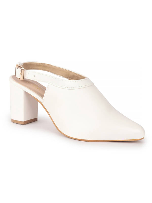     			Fausto White Women's Sandal Heels