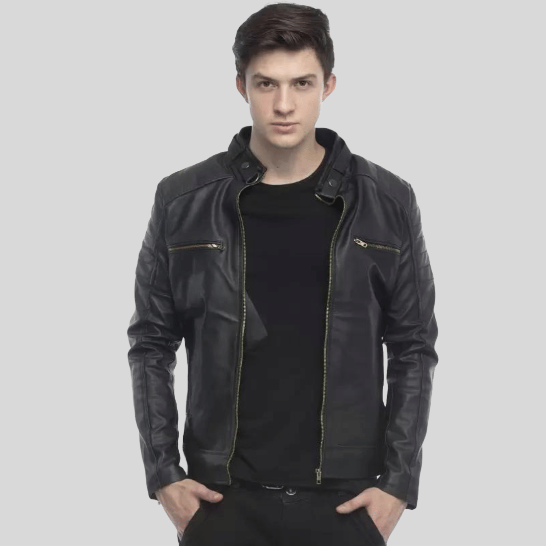 GARMADIAN PU Leather Men's Leather Jacket - Black ( Pack of 1 ) - Jackets & Coats | Buy online on ZillyBuy