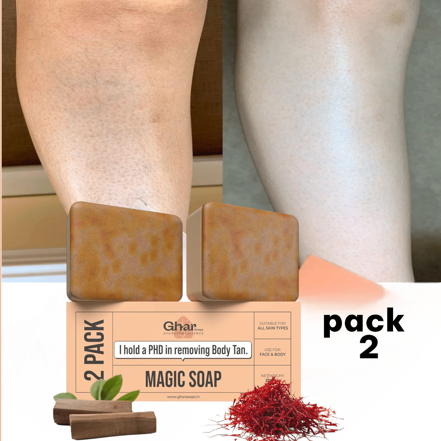 GHAR SOAPS Skin Whitening GHAR MAGIC SOAPS Bar for All Skin Type ( Pack of 2 ) GHAR SOAPS Skin Whitening GHAR MAGIC SOAPS Bar for All Skin Type ( Pack of 2 )