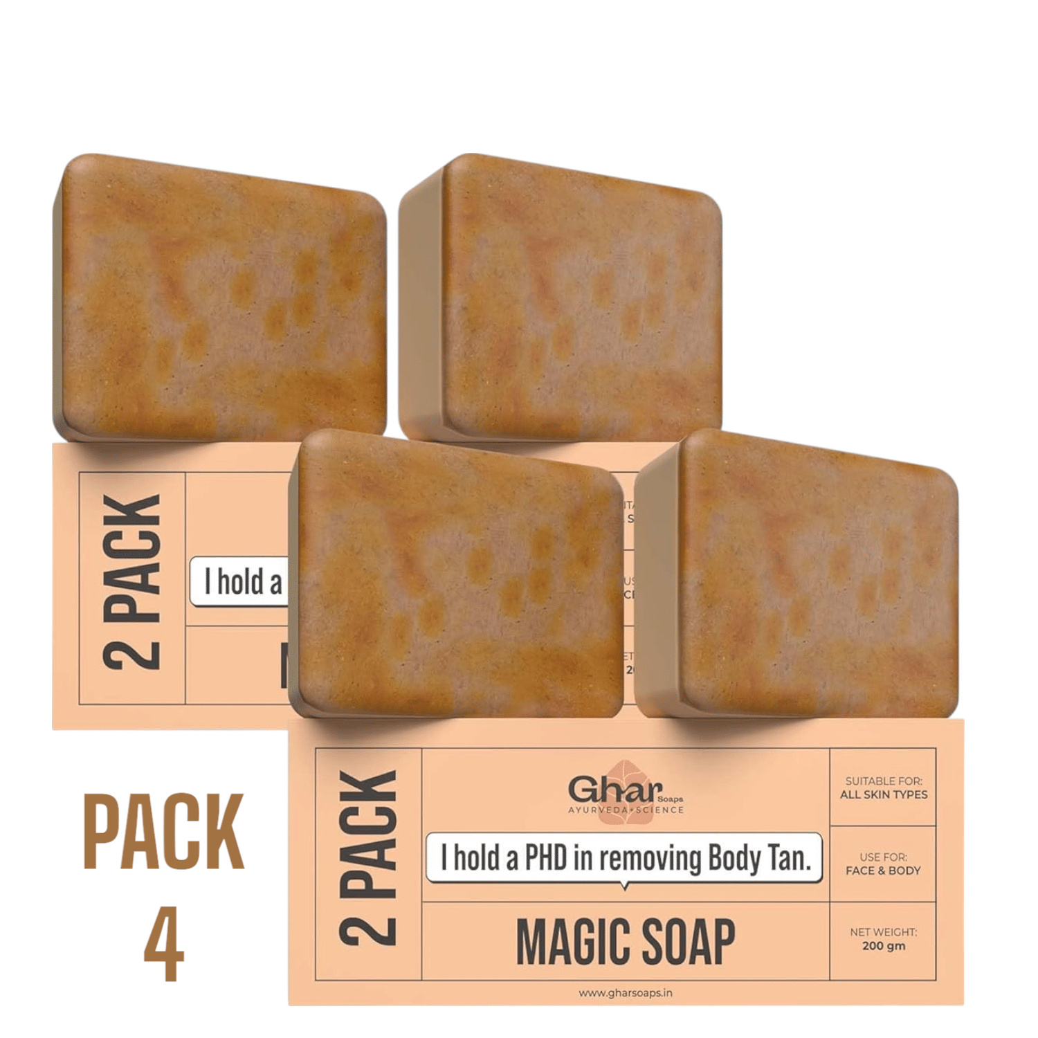 GHAR SOAPS Skin Whitening MAGIC SOAPS Bathing Bar for All Skin Type ( Pack of 4 ) GHAR SOAPS Skin Whitening MAGIC SOAPS Bathing Bar for All Skin Type ( Pack of 4 )