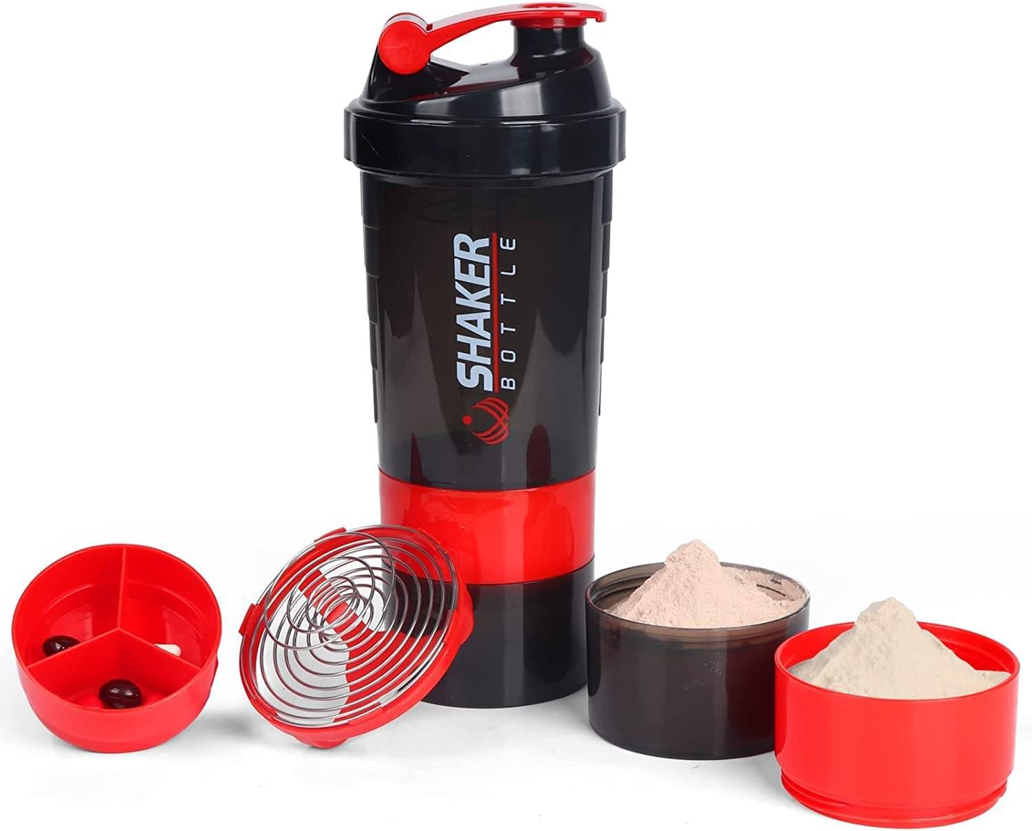 Gjshop Plastic Red 500 mL Shaker ( Pack of 1 ) Gjshop Plastic Red 500 mL Shaker ( Pack of 1 )
