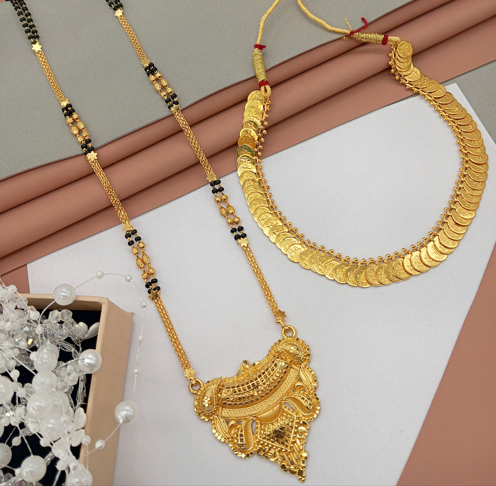     			JIPPA Golden Mangalsutra ( Pack of 2 )