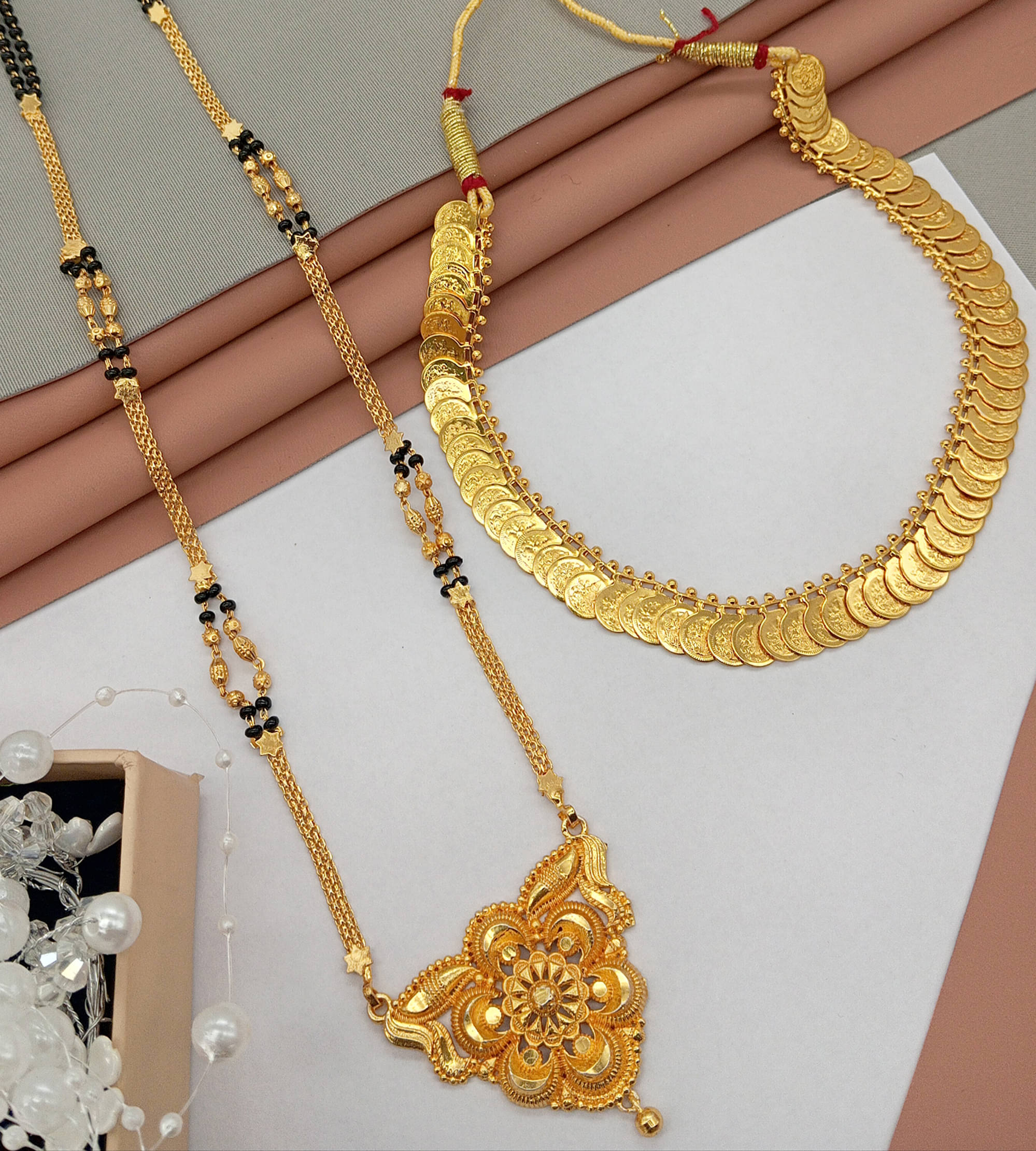     			JIPPA Golden Mangalsutra ( Pack of 2 )