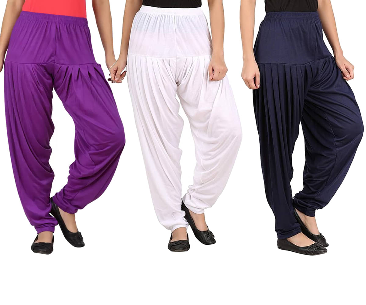    			JUST TRY FASHION Pack of 3 Viscose Women's Patiala ( Multicolor )