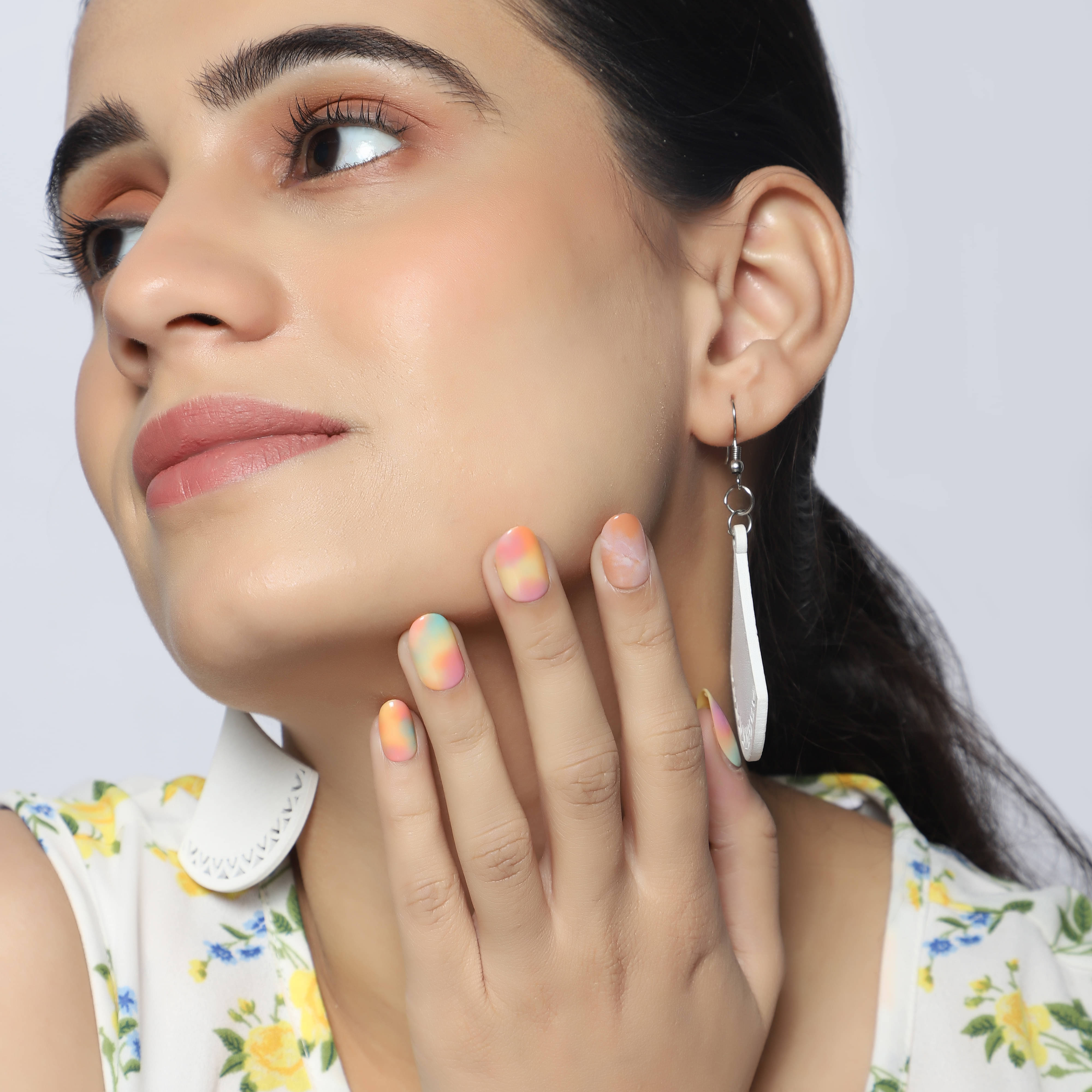 Lick Artificial Nails Set Glossy Multi Oval Shape Mulicolored (Pack of 12)     			Lick Artificial Nails Set Glossy Multi Oval Shape Mulicolored (Pack of 12)