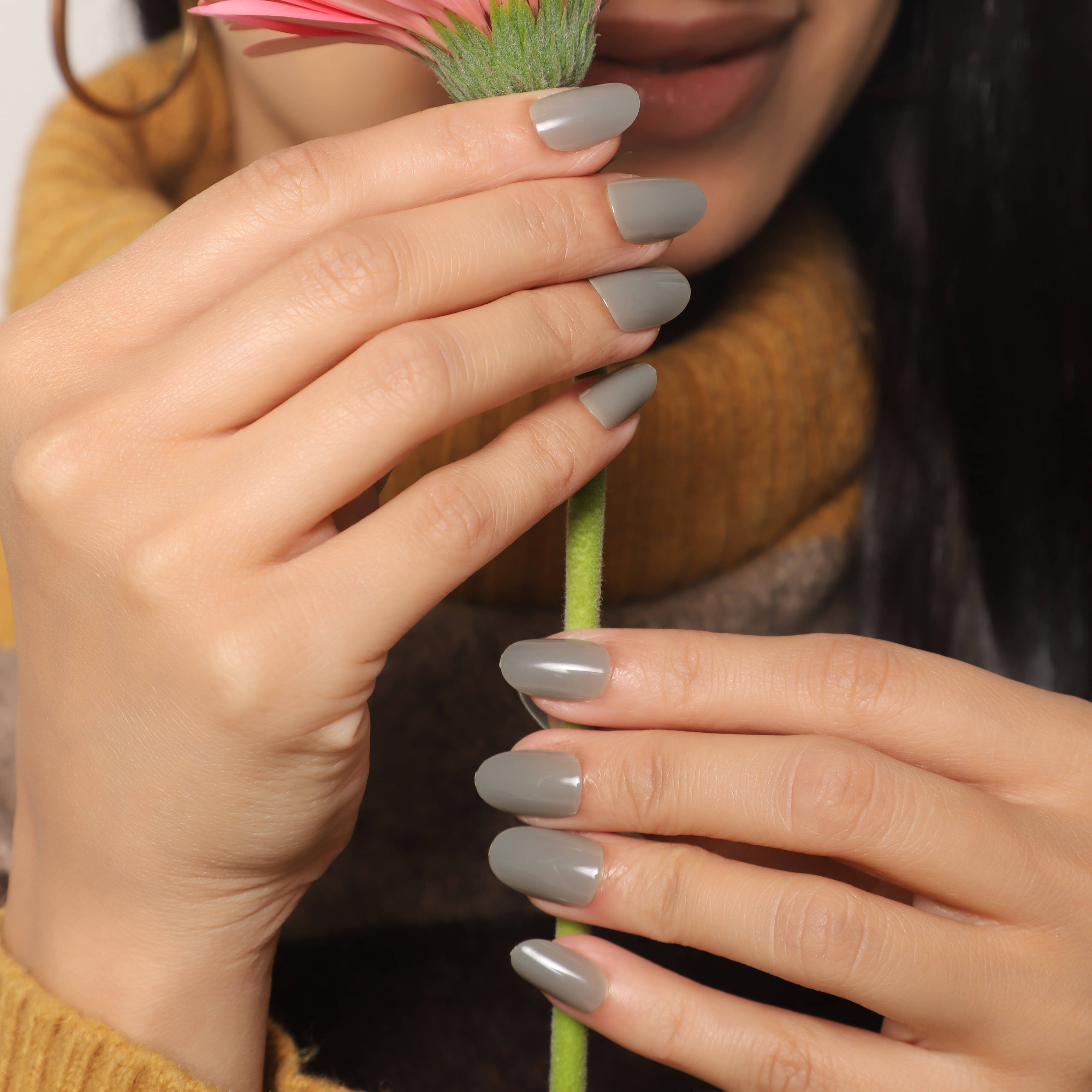     			Lick Artificial Nails and Set Grey (Pack of 24)