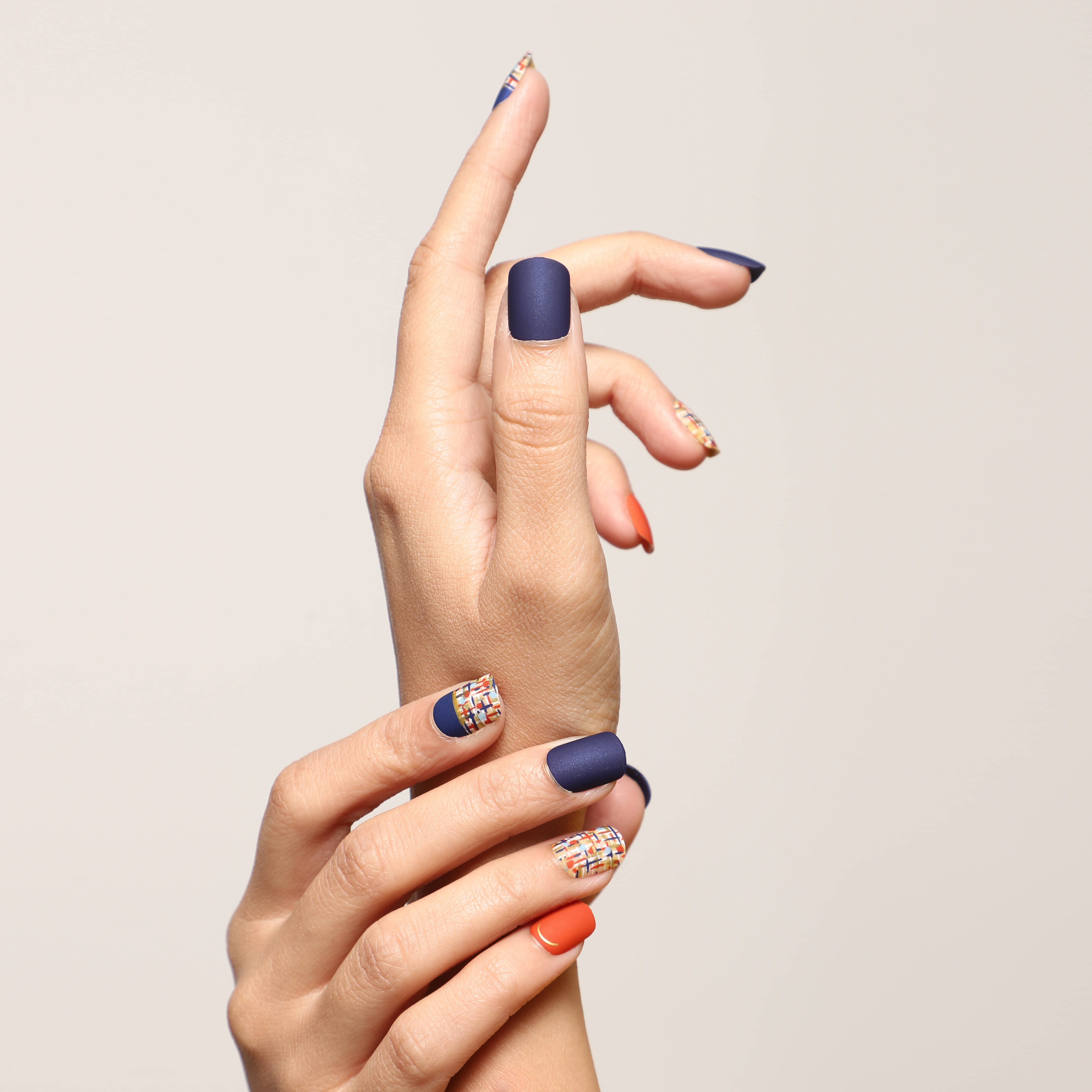 Lick Artificial Nails Set Matte Dark Blue Multicolour (Pack of 30)     			Lick Artificial Nails Set Matte Dark Blue Multicolour (Pack of 30)