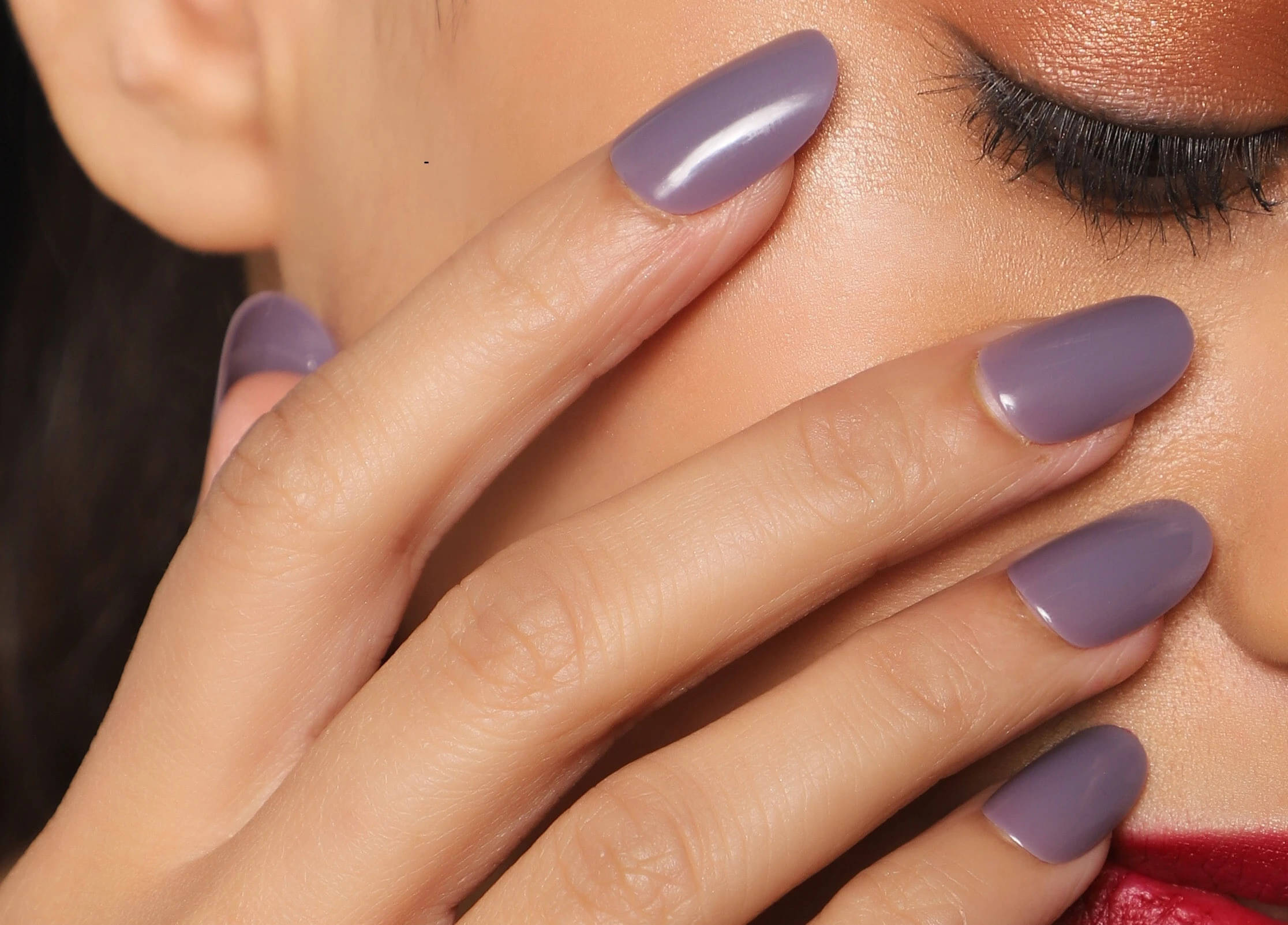     			Lick Artificial Nails and Set Oval Shape Lilac (Pack of 24)