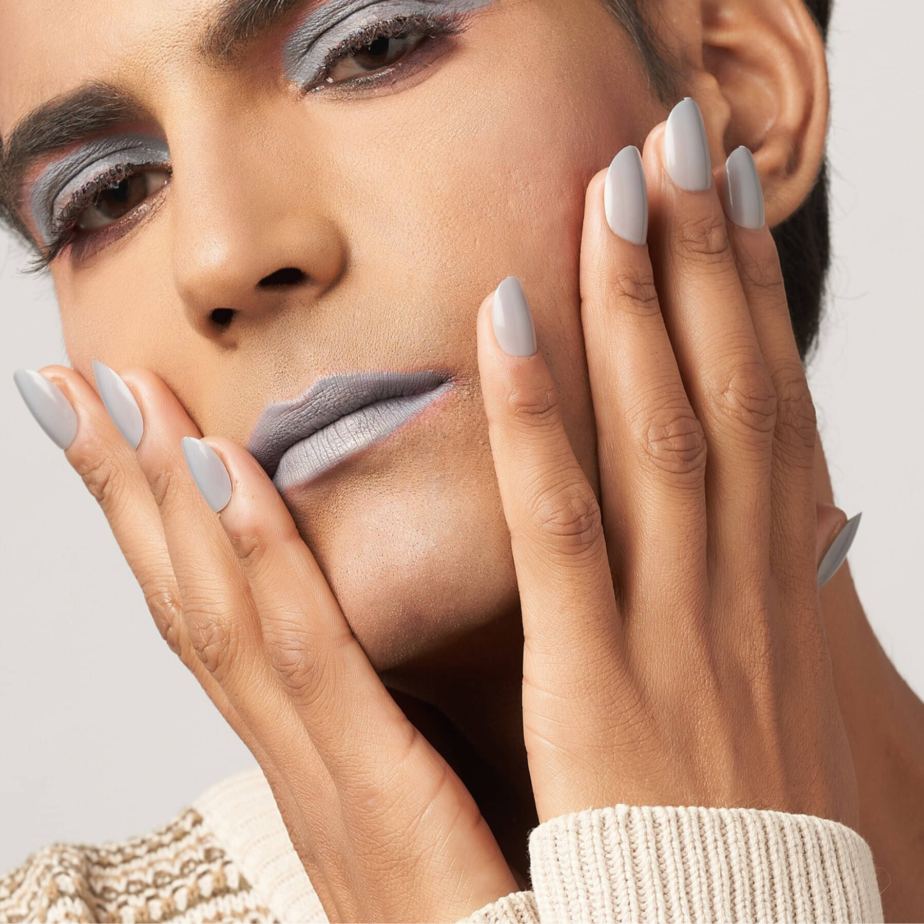     			Lick Artificial Nails and Set Grey (Pack of 12)