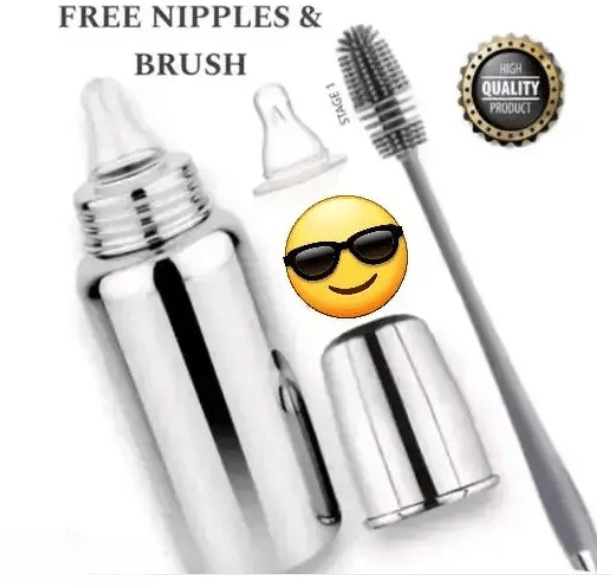     			LITTLE CHERISH 250 Silver Feeding Bottle ( Pack of 2 )