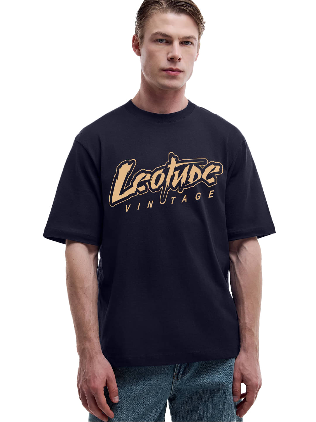 Leotude Men Cotton Blend Regular Fit Printed T-Shirt ( Navy Blue ) Leotude Men Cotton Blend Regular Fit Printed T-Shirt ( Navy Blue )