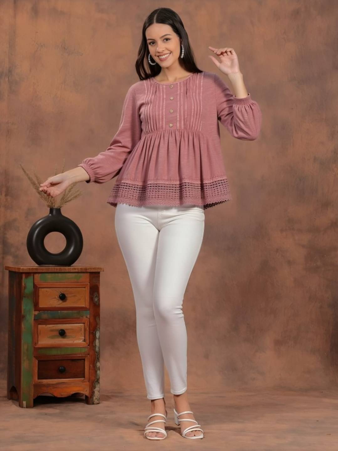 MAYKR Women's Lycra Regular Top ( Brown )     			MAYKR Women's Lycra Regular Top ( Brown )