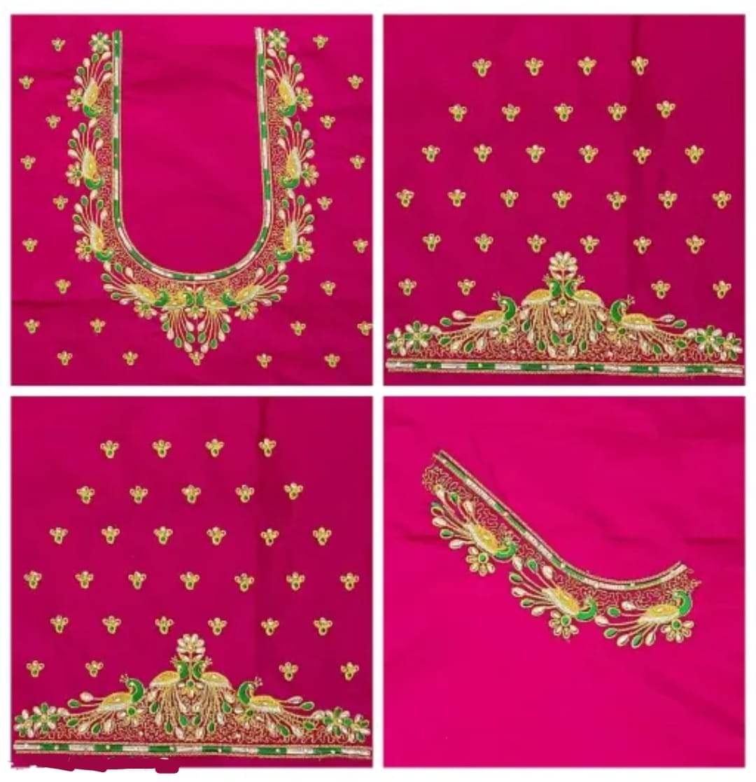     			MAYRAAFASHION Pink Unstitched Silk Women's Blouse ( Pack of 1 )