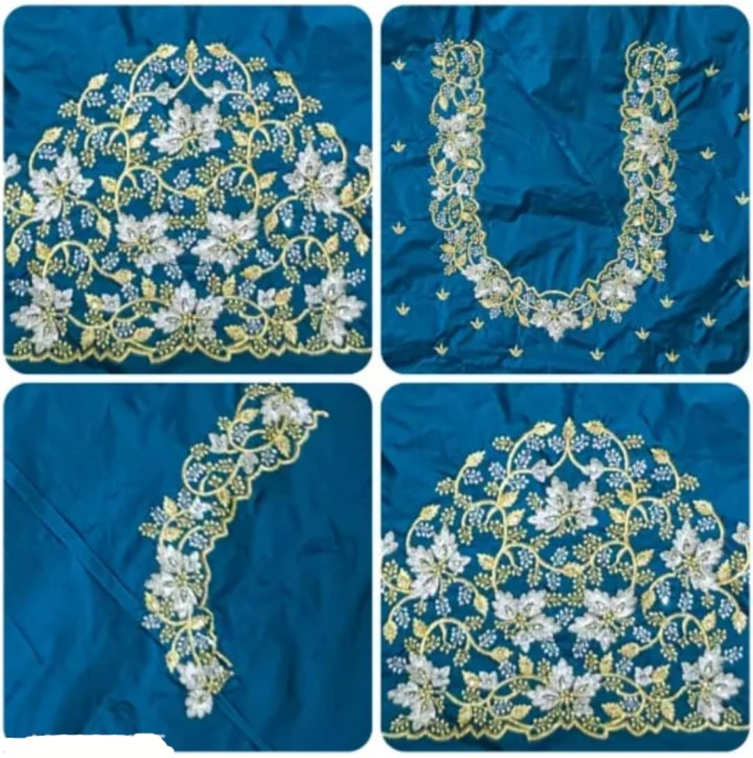 MAYRAAFASHION Teal Unstitched Silk Women's Blouse ( Pack of 1 )     			MAYRAAFASHION Teal Unstitched Silk Women's Blouse ( Pack of 1 )