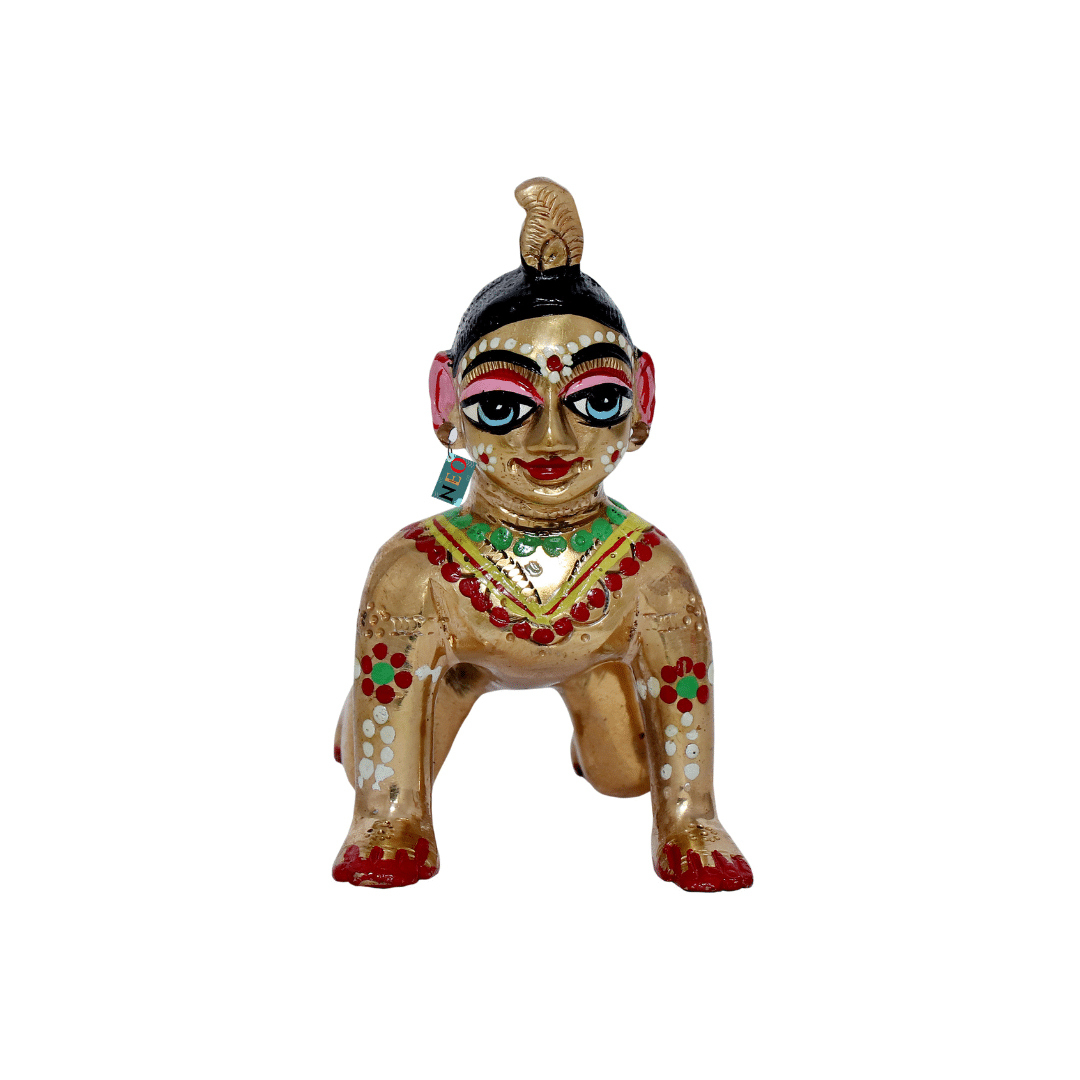     			Neo Classic Brass Radha Krishna Idol ( 7.5 cm )