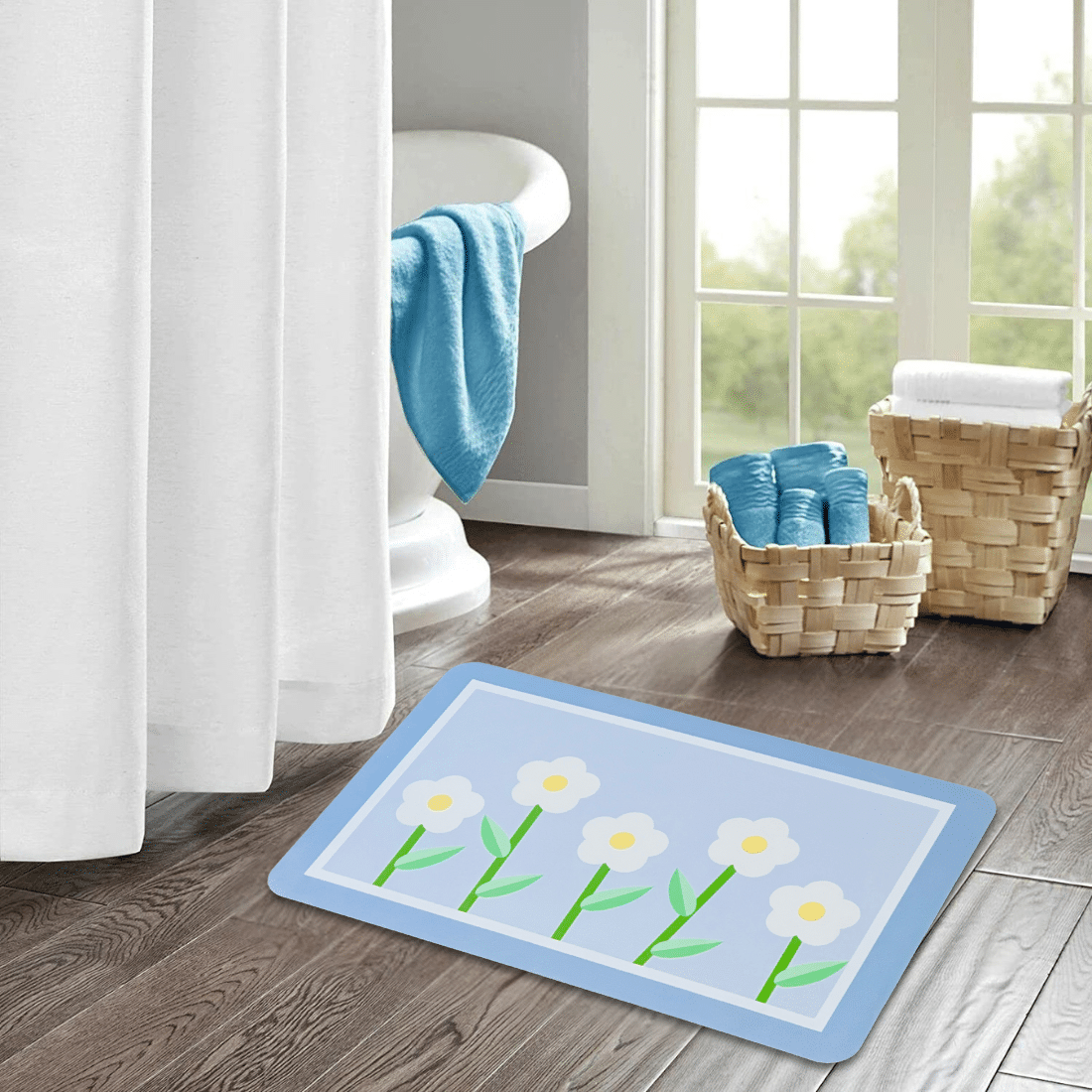     			PAGALY Regular Rubber Bath Mat 40x60 cm ( Pack of 1 ) - Blue