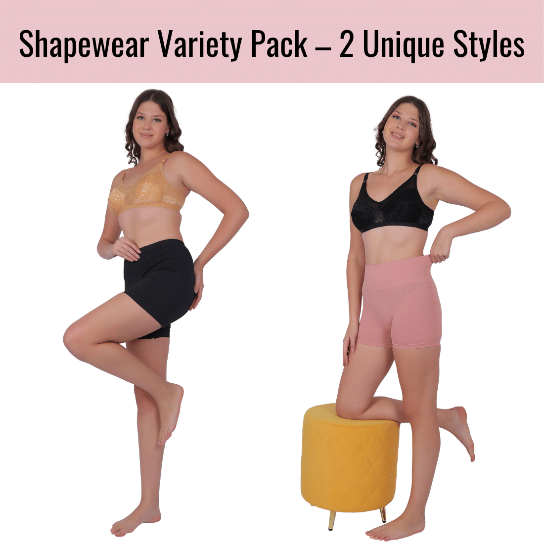     			Pia Trends Pack of 2 Nylon Women's Tummy Tucker ( Black,Peach )