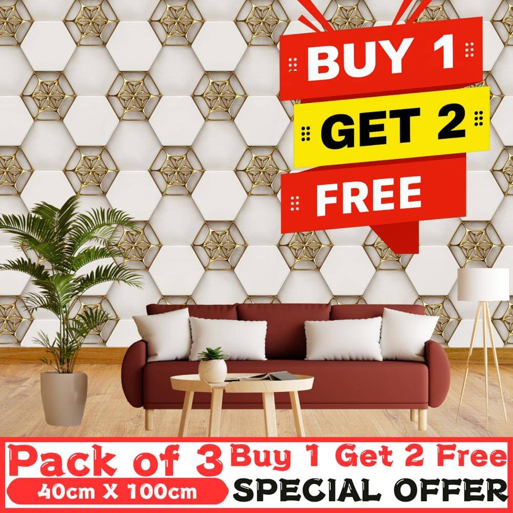 Premium 3D Self-Adhesive Vinyl Wallpaper Panels – Pack of 3 (Each 40x100 cm) | Total Coverage: 12.92 Sq. Ft Premium 3D Self-Adhesive Vinyl Wallpaper Panels – Pack of 3 (Each 40x100 cm) | Total Coverage: 12.92 Sq. Ft