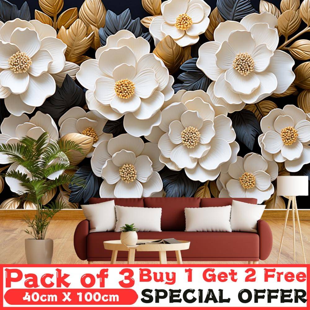 Premium 3D Self-Adhesive Vinyl Wallpaper Panels – Pack of 3 (Each 40x100 cm) | Total Coverage: 12.92 Sq. Ft Premium 3D Self-Adhesive Vinyl Wallpaper Panels – Pack of 3 (Each 40x100 cm) | Total Coverage: 12.92 Sq. Ft