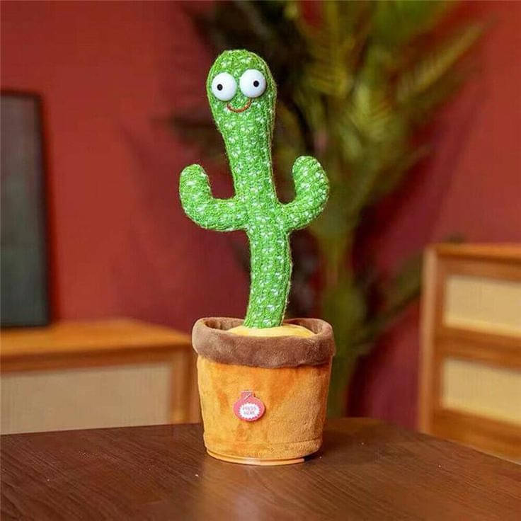     			Rechargeable Dancing Cactus Toy – Interactive Singing & Talking Plush Toy for Kids with Fun Lights, Recording & Repeating Function, USB Cable Included – Ideal Educational & Entertaining Gift