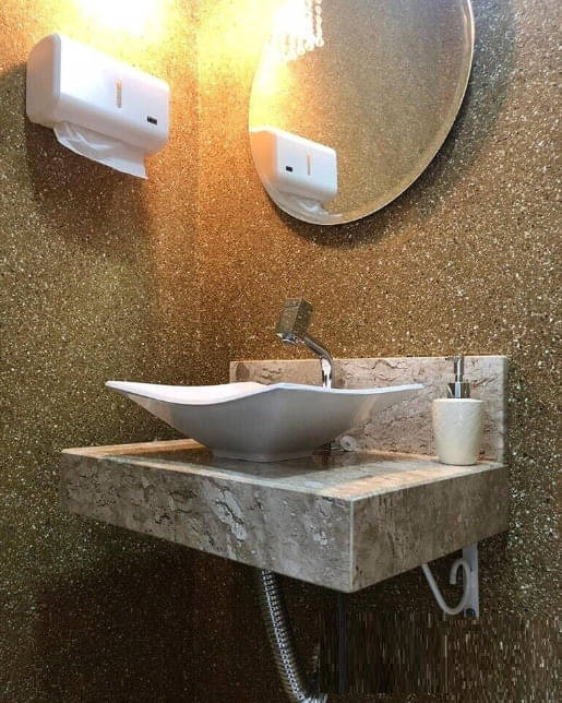     			SIA VENDORS 60x121 cm Chunky Gold Glitter water proof Self Adhesive Wallpaper