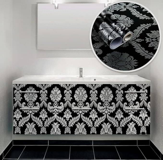 SIA VENDORS 60x121 cm Grey Pine water proof Self Adhesive Wallpaper     			SIA VENDORS 60x121 cm Grey Pine water proof Self Adhesive Wallpaper