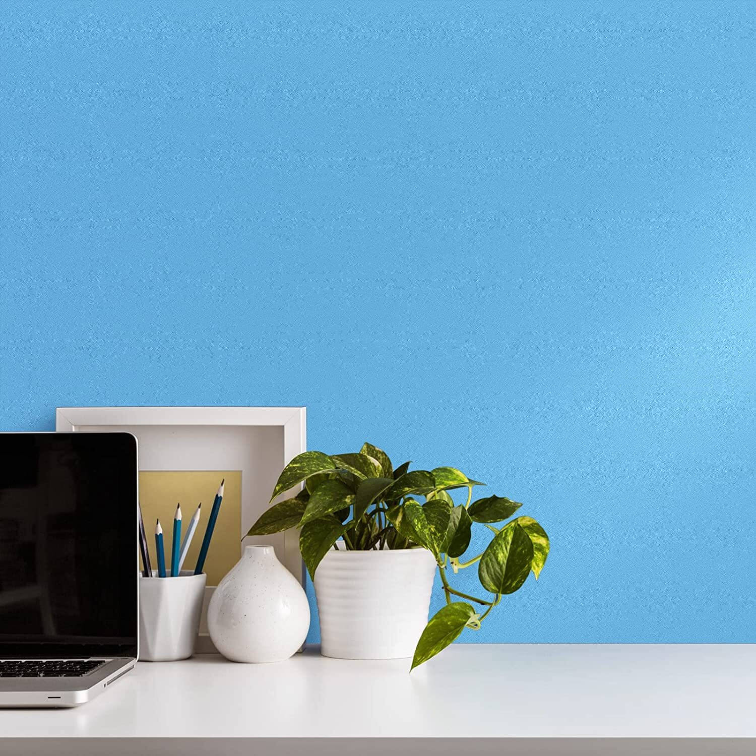     			SIA VENDORS 60x121 cm Sky Blue water proof Self Adhesive Wallpaper