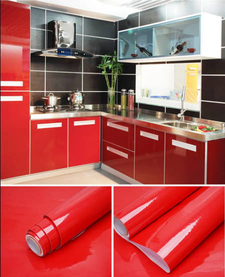 SIA VENDORS 60x149 cm Red water proof Self Adhesive Wallpaper SIA VENDORS 60x149 cm Red water proof Self Adhesive Wallpaper