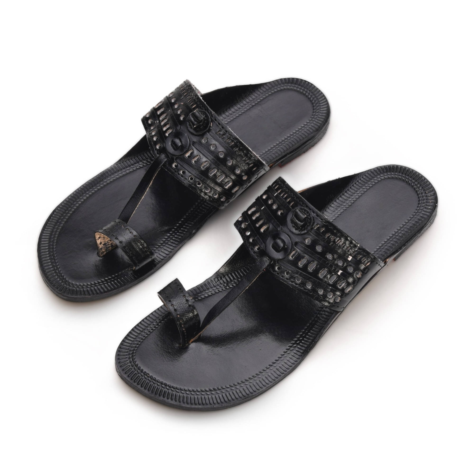     			STEPHORN Black Men's Kolhapuris