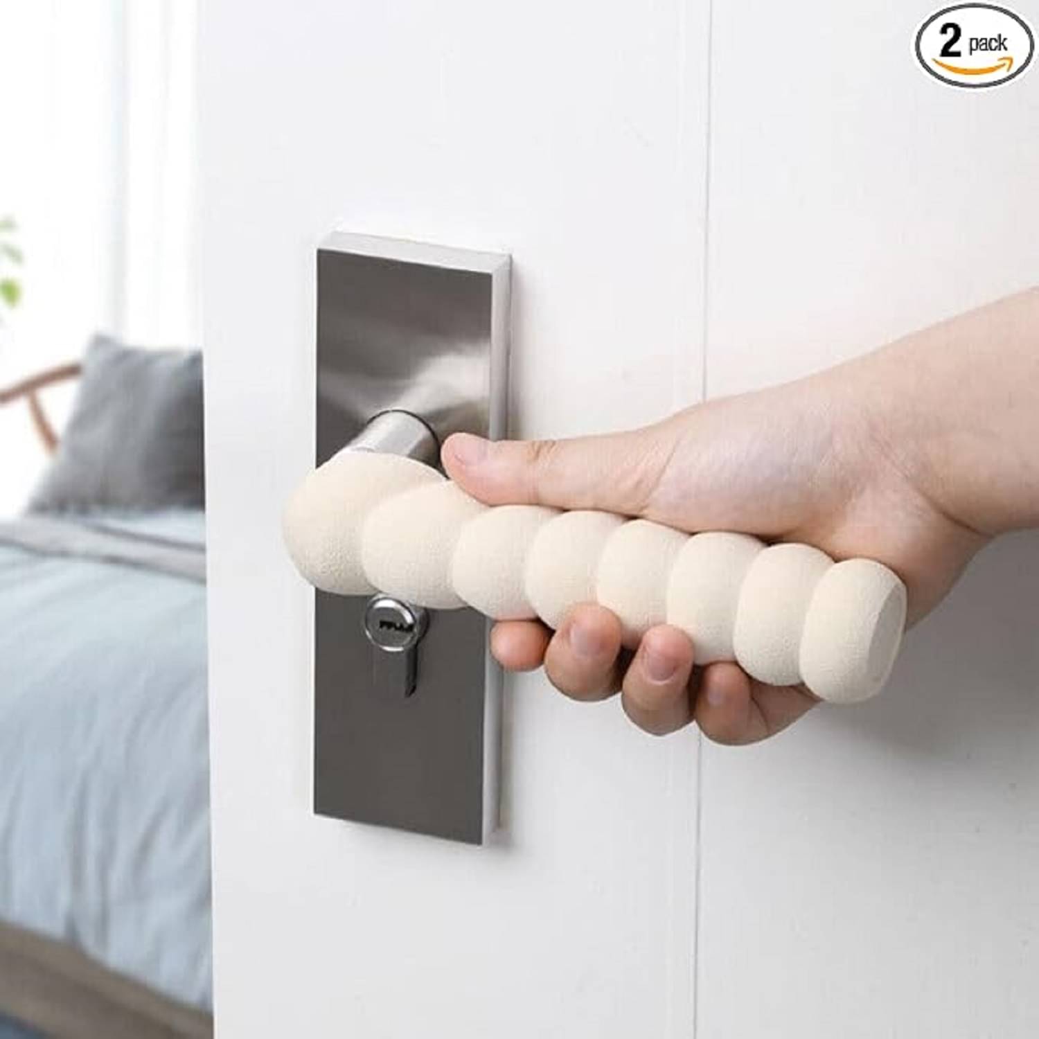     			Safety is Number One Priority Door Knob Handle Bar Rod Covering Soft Cushion EVA Foam Material Circular Spiral Cover Sleeve for Baby Toddlers Kids Children Safety Guard and Anti Collision Protection from Scratches on Walls (2 Piece, Random Color)