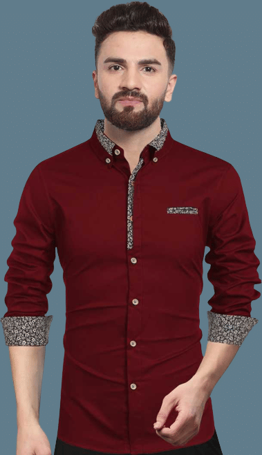     			Sky Global Cotton Blend Regular Fit Solids Full Sleeves Men's Casual Shirt - Maroon ( Pack of 1 )
