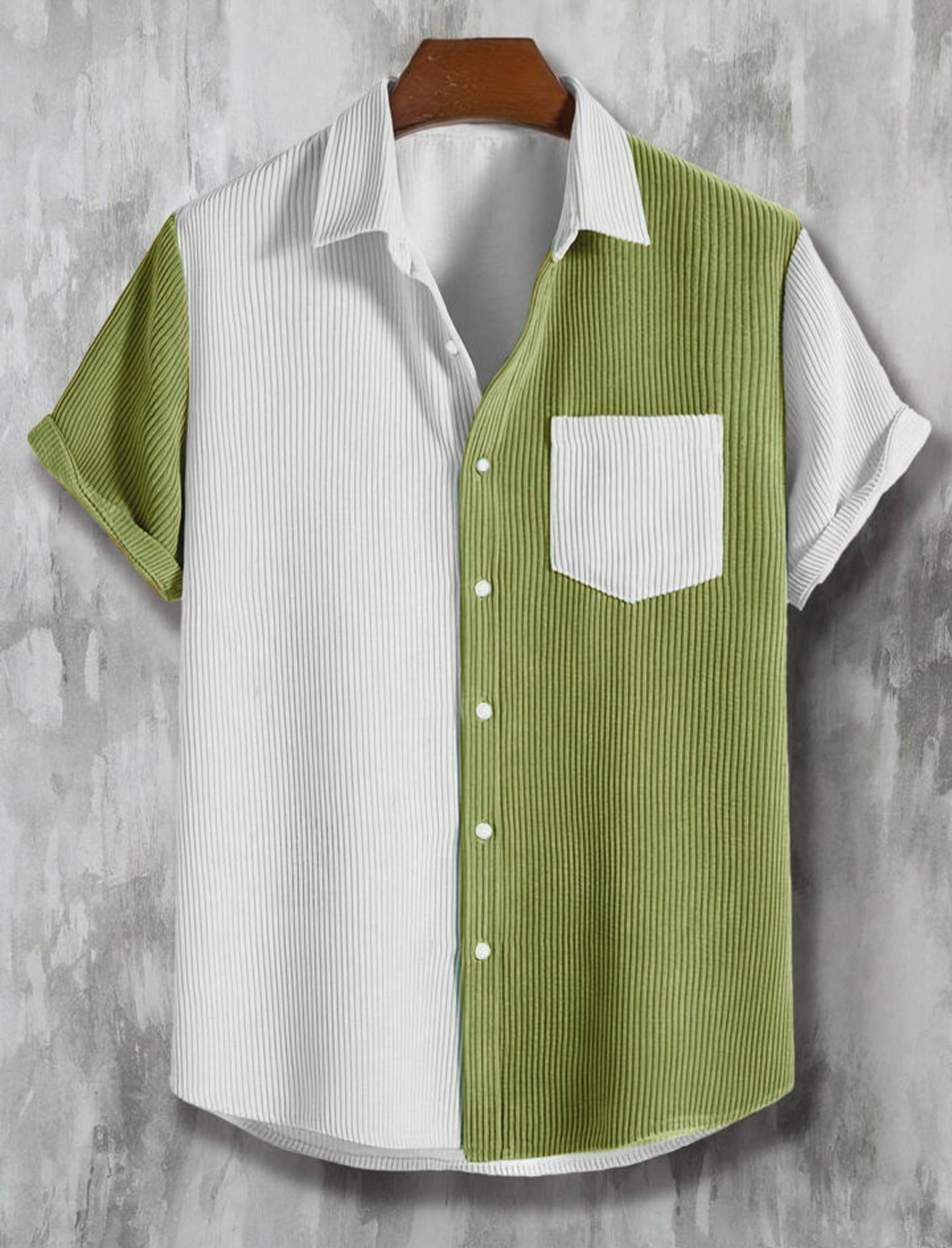 TB COLLECTION Corduroy Regular Fit Solids Half Sleeves Men's Casual Shirt - Green ( Pack of 1 ) TB COLLECTION Corduroy Regular Fit Solids Half Sleeves Men's Casual Shirt - Green ( Pack of 1 )