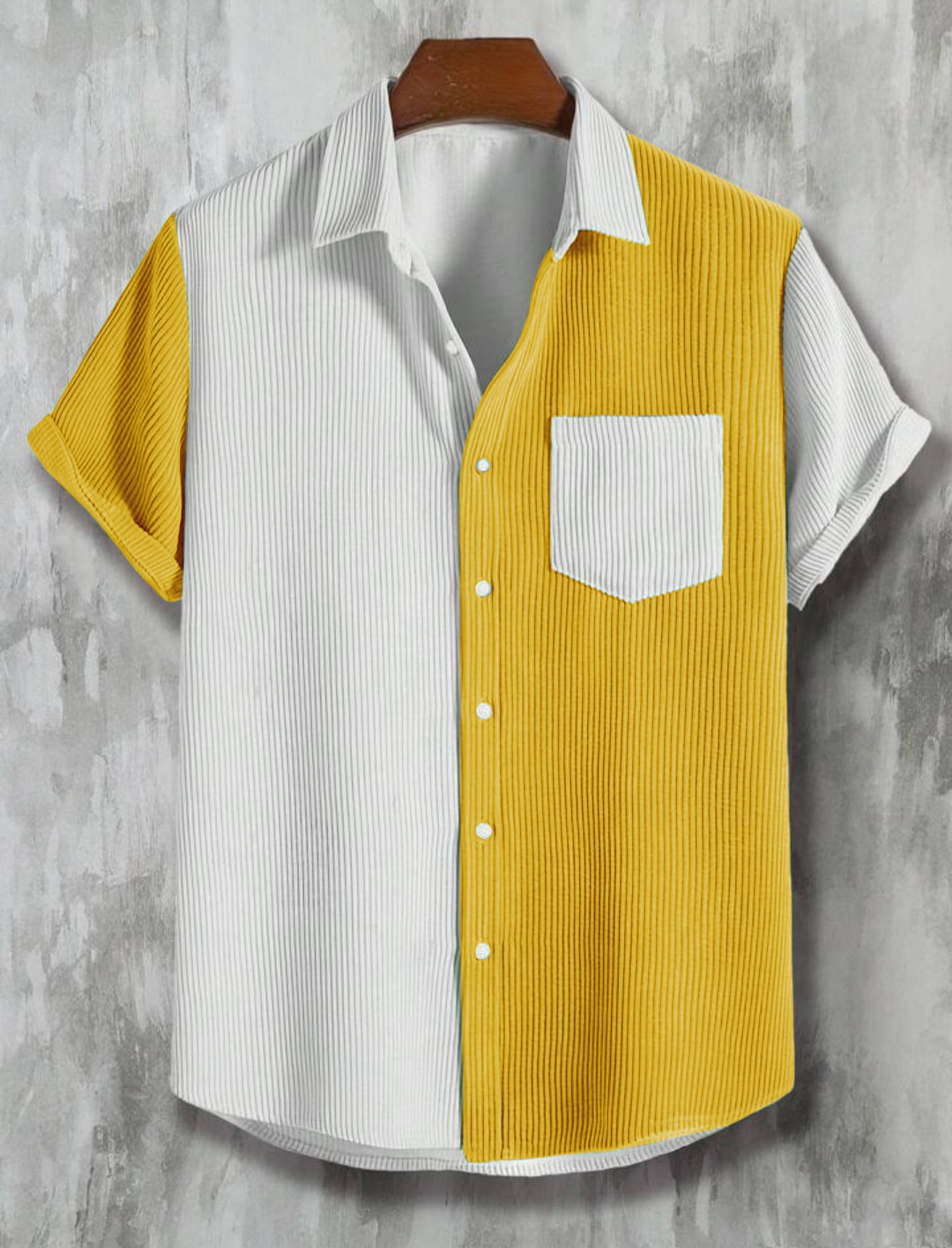 TB COLLECTION Corduroy Regular Fit Solids Half Sleeves Men's Casual Shirt - Yellow ( Pack of 1 ) TB COLLECTION Corduroy Regular Fit Solids Half Sleeves Men's Casual Shirt - Yellow ( Pack of 1 )